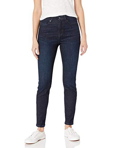 Amazon Essentials Jeans Skinny a Vita Alta Donna, delavé Scuro, 44-46 Lungo