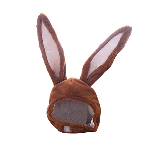 Amorar Bunny Hat Divertente Peluche Moving Rabbit Ear Hat Costume Cosplay Halloween Easter Hat Head Cover Dome Foto Puntelli novità Animal Hats