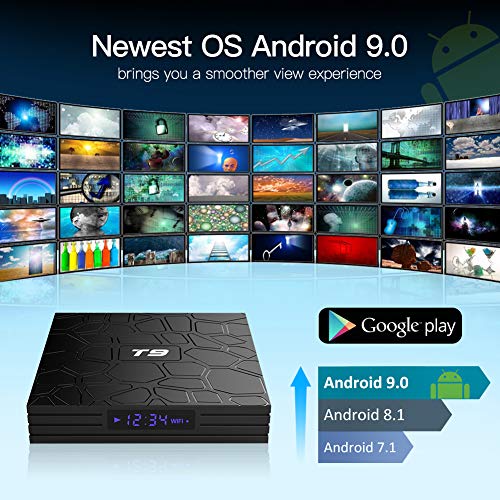 Android 8.1 9.0 TV Box, T9 Android Box con 4 GB di RAM 64 GB ROM RK...