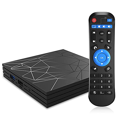Android TV Box, 2GB Ram 16GB Rom Android 10.0 TV Box Allwinner H616 Quad-Core Smart TV Box with 2.4 GHz WIFI 100M Ethernet 3D 6K DLNA