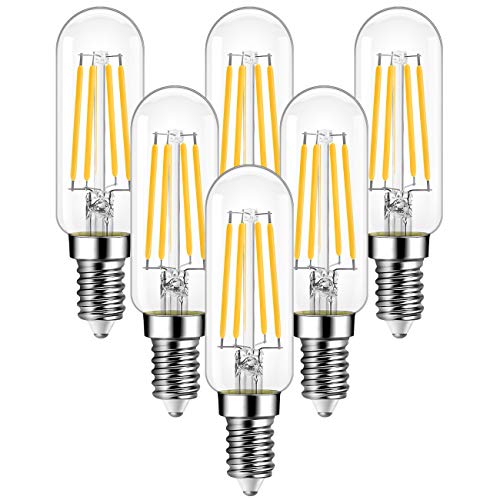 ANWIO Lampadine LED Filamento Attacco E14 – 4.5W Equivalenti a 40W,470 Lumen,Luce Bianca Calda 2700K,Forma T25,Stile Vintage Retro  ,Non Dimmerabile - Confezione da 6 Pezzi