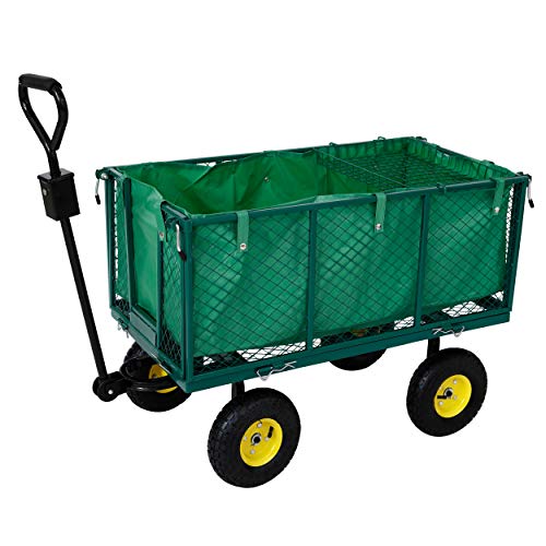 Arebos carrello da giardino | con pneumatici profilati | portata 550 kg | carrello a piattaforma