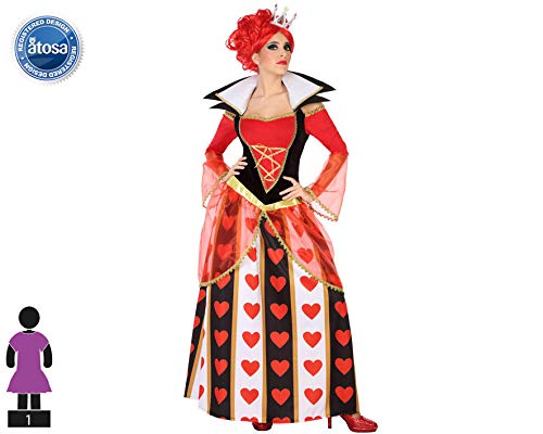 Atosa 54483 Costume Regina di Cuori Donna XS-S Rosso-Carnevale, Don...