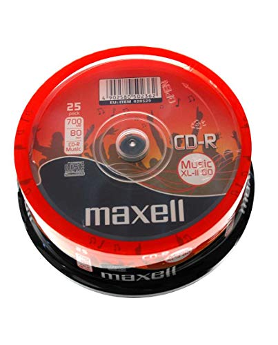 Audio CD-R 80 min. 700 MB Maxell XL-II 80 in campana di 25 pezzi
