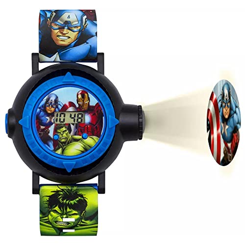 Avengers AVG3536 - Orologio digitale per bambini con quadrante multicolore e cinturino in PU blu