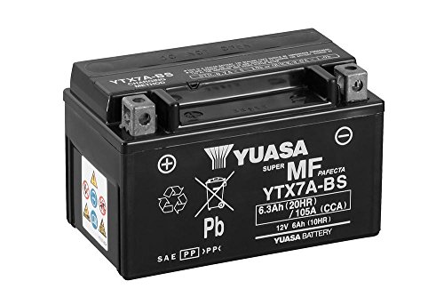Batteria Yuasa YTX7A-BS, 12 V 6 AH (dimensioni: 150 x 87 x 94) per ...