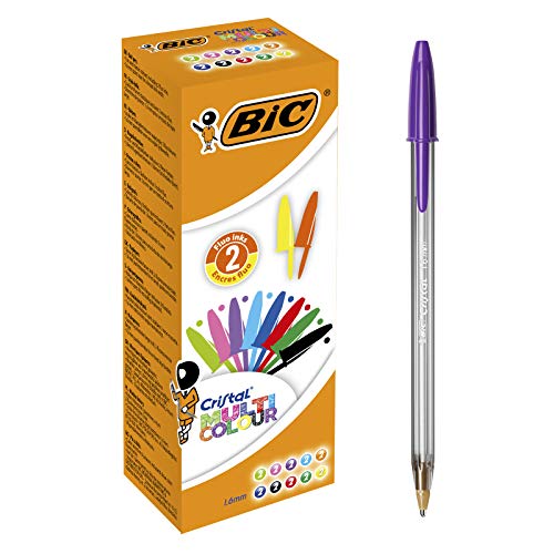 BIC, Cristal Multicolour, Penna Sfera Colorate, Punta Larga 1.6mm, ...