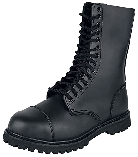 Brandit Phantom Ranger Stivali scarpe in pelle nero (punta in acciaio), 14 fori, 40 EU