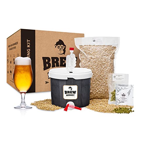 Brew Monkey Kit Per Fare La Birra Bionda | Kit Base 5 Litri | 6,4% VOL. | Kit Per La Produzione Di Birra A Casa | Idee Regalo Uomo | Kit Birra | Regalo Originale | Birra Fatta In Casa Kit