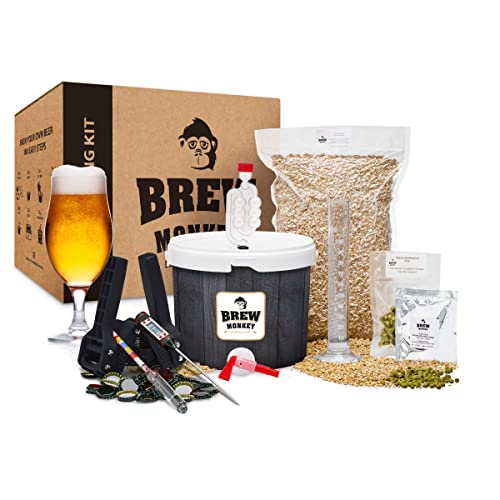 Brew Monkey Kit Per Fare La Birra Bionda | Kit Completo 5 Litri | 6,4% VOL. | Kit Per La Produzione Di Birra A Casa | Idee Regalo Uomo | Kit Birra | Regalo Originale | Birra Fatta In Casa Kit