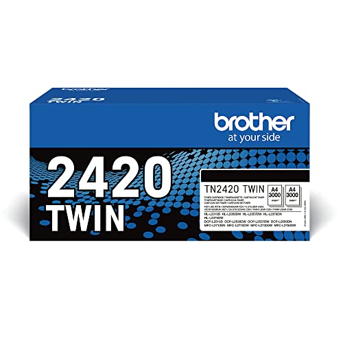 Brother TN2420TWIN Bundle di 2 Toner, Nero, 6000 Pagine Incluse, pe...