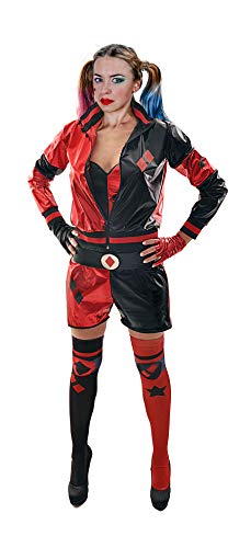Ciao- Harley Quinn Costume Travestimento Ragazza Donna Originale DC Comics (Taglia Adulti, Colore Rosso, Nero, (38-40), 11750.S
