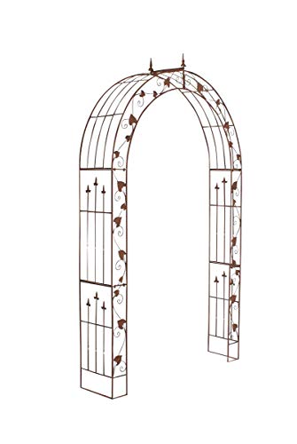 CLP Arco da Giardino Emma in Metallo Verniciato A Polvere I Arco per Piante Rampicanti Stile Rustico, Colore:Antico Marrone