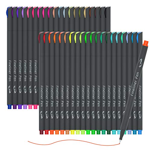 Confezione da 46 penne colorate per pianificatore per diario, penne per fineliner a 40 colori con 6 diversi stampini, set perfetto per il calendario delle note