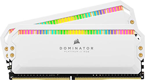 Corsair Dominator Platinum RGB DDR4 32 GB (2x16 GB) 3600MHz C18 Memoria per Desktop (Regolazione della tensione a bordo, Raffreddamento brevettato DHX, 12 LED luminosi RGB, Intel XMP 2.0) Bianco