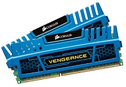 Corsair Vengeance Memoria RAM, 8 GB, 2x4 GB, DDR3, 240-pin DIMM, PC3-12800, 1600 MHz, con Supporto XMP 1.3, Blu (Blue)