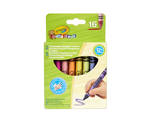 Crayola Mini Kids, Maxi Pastelli a Cera, Forma Triangolare, 16 Pezzi, Età 12 Mesi, Colori Assortiti, 52-016T
