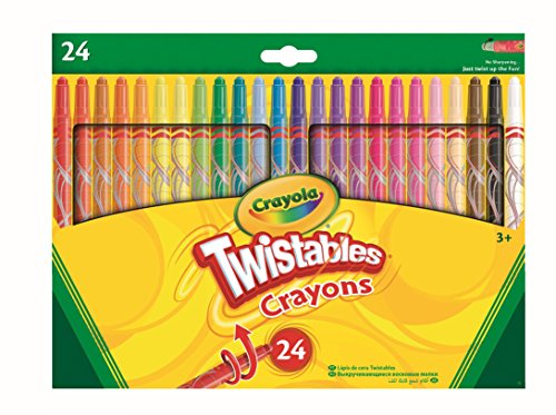 Crayola - Pastelli a cera Gira & Colora, 24 pz. , Modelli Colori Assortiti, 1 Pezzo