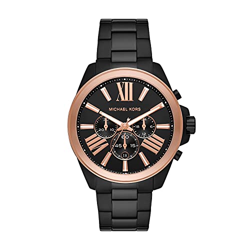 Cronografo Wren da uomo di Michael Kors, orologio in acciaio inossidabile tonalità nera, MK8933