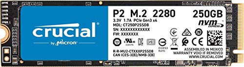 Crucial P2 CT250P2SSD8 SSD Interno, 250GB, fino a 2400MB s, 3D NAND, NVMe, PCIe, M.2