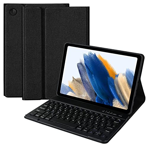 Custodia con Tastiera per Samsung Galaxy Tab A8 10.5 Pollici 2023 (SM-X200 X205 X207), Layout QWERTY Italiano, Rimovibile, Keyboard con Bluetooth Cover Auto Svegliati Sonno, Nero