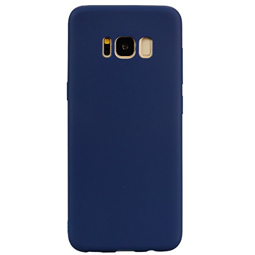 cuzz Custodia Samsung Galaxy S8 Plus+{Film di Vetro temperato}Silicone TPU Cover Morbida Protettiva Custodia Ultra Sottile Leggero Cover-Blu Scuro