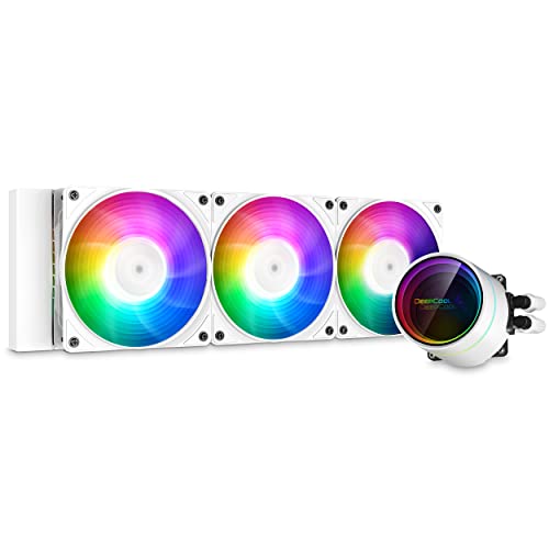 DeepCool CASTLE 360EX A-RGB Bianco, AIO CPU Raffreddamento a Liquido, Pompa e 3 Ventole RGB Indirizzabili, LGA1700 & AM5 Compatibile