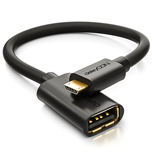 deleyCON 0,2m Adattatore OTG USB 2.0 ad alta Velocità - USB A a US...