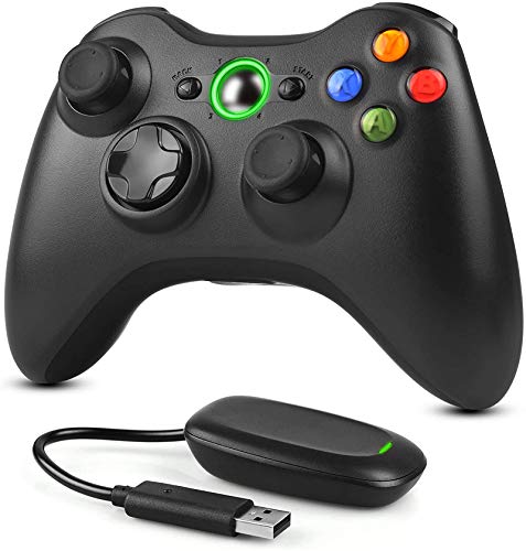 Dhaose Controller Wireless 2,4 GHz per PC Xbox 360, Controller wireless Xbox 360 con ricevitore, Doppia Vibrazione Design Ergonomico migliorato Joystick Gamepad per Xbox 360   PC Windows 7 8 10