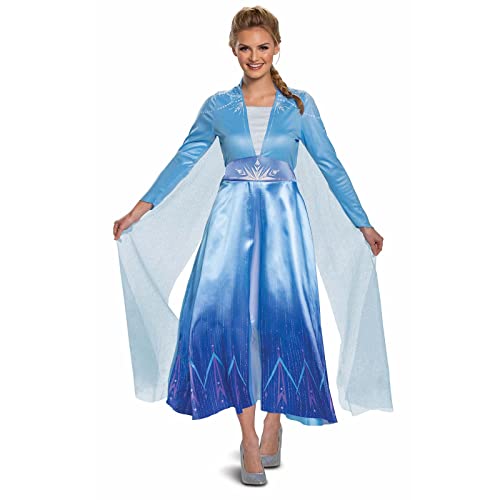 Disney Costume Elsa Frozen 2 Viandante Classico Donna, Vestito Ufficiale Frozen Adulti Taglia M