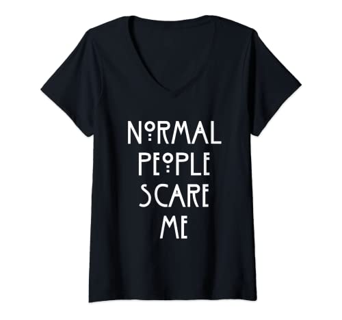 Donna Normal People scare me persone normali mi fanno paura Maglietta con Collo a V