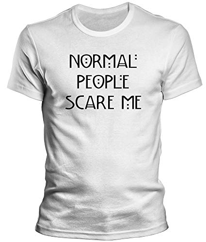 DragonHive - Maglietta da uomo Normal People Scare me Fun Tshirt per uomo bianco XXL