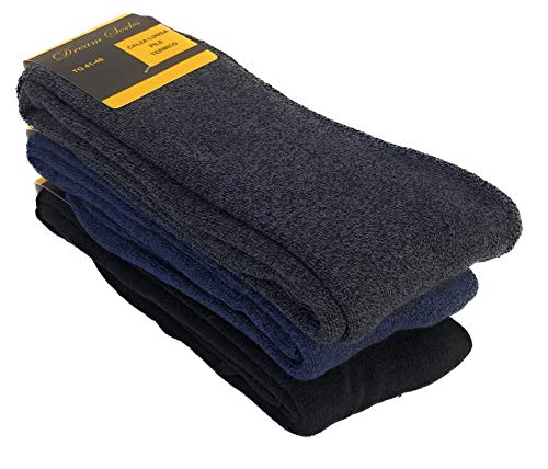 DREAM SOCKS calze calzini lunghi in pile termici invernali da sci antifreddo,calzini pesanti ad elevato isolamento termico,vari assortimenti.(3-pack or 6-pack) (41 46, 3 paia ass.A)