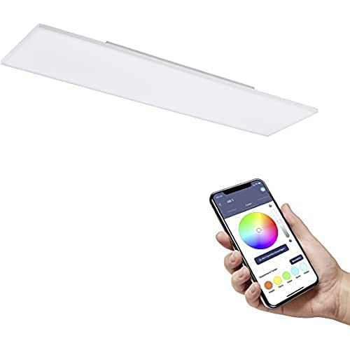 EGLO connect.z Smart Home Led pannello Turcona-Z, lampada da soffitto L x L 120 x 30 cm, ZigBee, app e controllo vocale, colore luce regolabile, dimmerabile