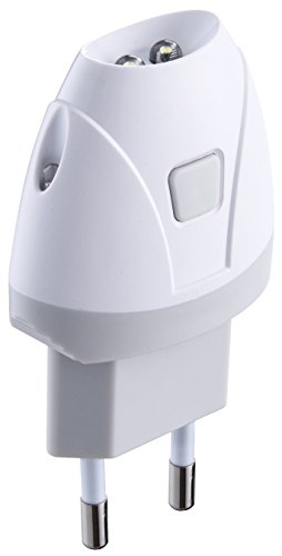 Electraline 58303 Torcia d Emergenza Automatica con Funzione Luce di Cortesia, LED, Bianco