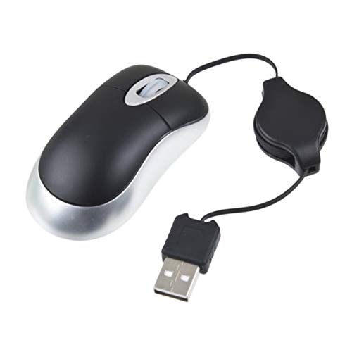 Elviray Computer Portatile Notebook USB 2.0 1.1 Mouse Retrattile USB Sottile Scroll Mouse Ottico per PC Portatile Sensore Ottico 800 dpi