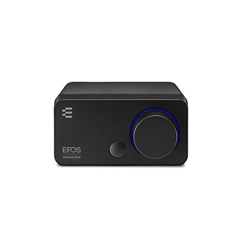 EPOS GSX 300 - Scheda Audio Esterna per PC – Scheda Audio Stereo e Surround 7.1 ad Alta Risoluzione - Manopola del Volume LED, Pulsante Smart Personalizzabile - Windows 10 - Nero (1000201)