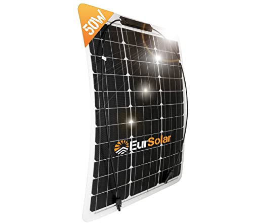 EurSolar Pannello Solare Modulo Fotovoltaico Monocristallino 50W 12...