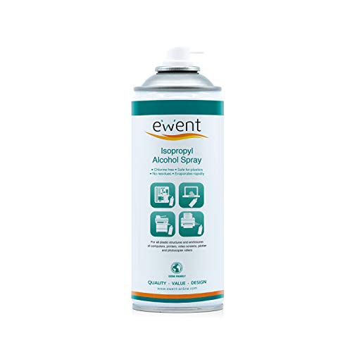 Ewent - Spray Alcool Isopropilico, per Pulizia di Schede Elettroniche e Strutture in Plastica del Computer 400ml