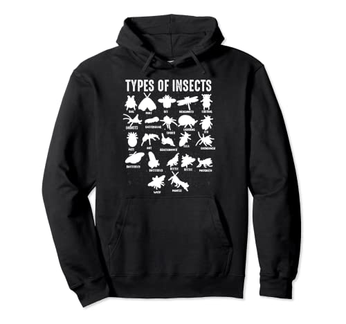 Fantastici tipi di insetti | Divertente regalo di enttomologia da collezione di insetti Felpa con Cappuccio