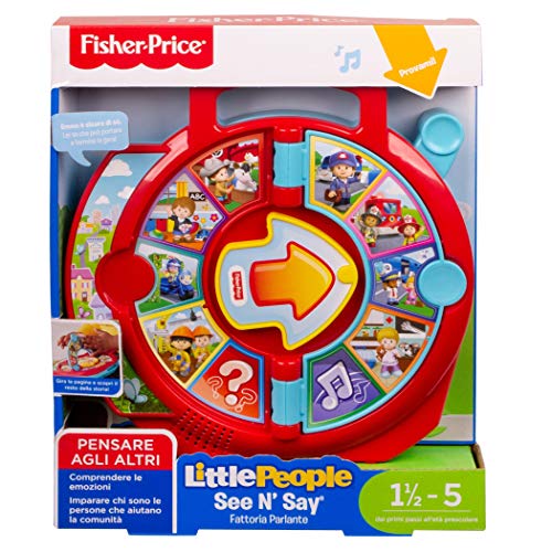 Fisher-Price FXJ70 Little People See  N Say Fattoria Parlante Giocattolo Educativo per Imparare a Parlare per Bambini di 18+ Mesi