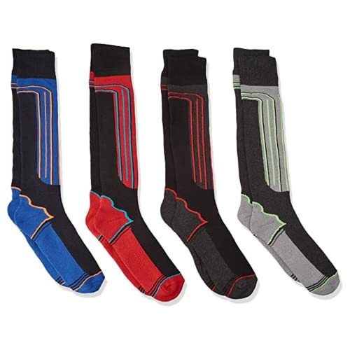 FM London Thermal Ski Socks Multipack Calcetines Altos, Multicolor (Assorted), Taglia unica (Pacco da 4) Uomo
