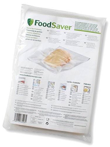 FoodSaver JC4802 48 Sacchetti Termosigillabili per Macchina per Sottovuoto, Senza BPA, 20.7 x 29.2 cm, 10 W, 0.94 Litri, Plastica, White