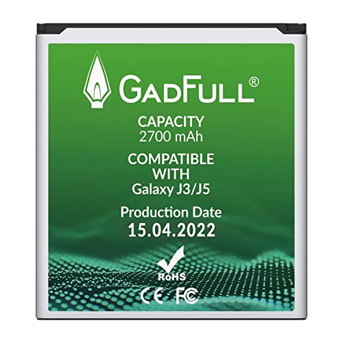 GadFull Batteria compatibile con Samsung Galaxy J3   J5 | 2023 produzione | Corrisponde al EB-BG530BBE originale | Compatibile con Galaxy J3 2016 (SM-J320F) | J5 (SM-J500F) | SM-G530F | SM-G530H