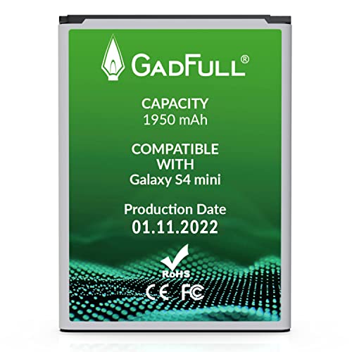 GadFull Batteria compatibile con Samsung Galaxy S4 mini | 2020 Data di produzione | Corrisponde al B500BE originale | Compatibile con Galaxy S4 mini i9190 |Dual SIM i9192|S4 mini LTE i9195