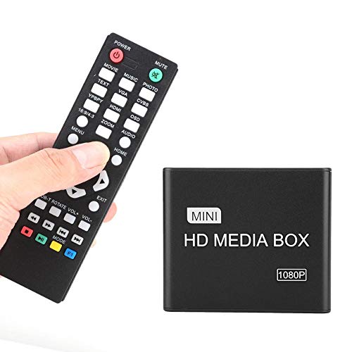Garsent HDMI Media Player, 1080P Full HD Mini Supporto per Lettore multimediale multimediale Digitale Scheda SD MMC, Disco U, Disco Rigido Dispositivi di Streaming multimediali a Uscita Multipla.(EU)