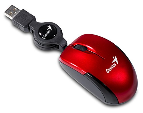 Genius Microtraveler Mouse con Cavo USB Retrattile, 3 Tasti 1200 Dp...