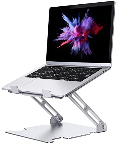 Glangeh Supporto PC Portatile Alluminio, Laptop Stand Multi-Angolo Regolabile Ergonomico, Porta PC Ventilato Raffreddamento Compatibile con MacBook Pro Air Dell HP Tutti i Laptop 10-16 