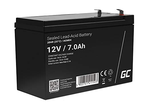 GreenCell Batteria AGM 12V 7Ah al piombo accumulatore sigillata VRLA Senza manutezione ricaricabile Batterie di ricambio ermetica | per UPS per USV | Batteria tampone | Riserva | Giocattoli | Allarme