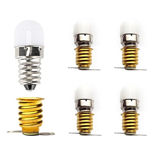 GutReise Lampadine LED E14 AC 12V bianco caldo, 5 lampadine E14 a vite + 5 prese E14, 1,5 Watt 3000K lampadine a basso voltaggio a risparmio energetico (12V, Warm White)